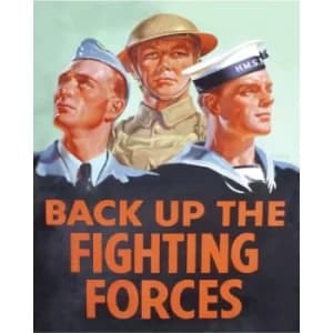Vintage Metal Sign Retro Propaganda Back Up The Fighting Forces