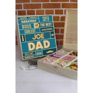 Personalised Best Dad 9 Compartment Wooden Sweet Box