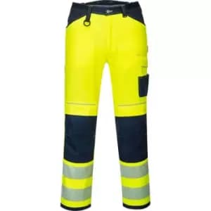 Portwest PW34 Hi Vis Work Trousers Yellow / Navy 28" 29"