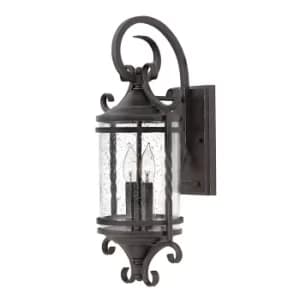 Hinkley Casa Outdoor 2 Light Wall Lantern Olde Black IP44