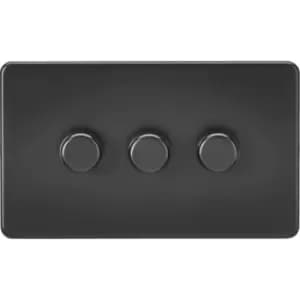 MLA Knightsbridge 3 Gang 2-Way 10-200W Trailing Edge Dimmer Matt Black - SF2183MBB