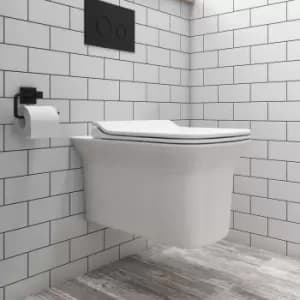 Wall Hung Rimless Toilet with Slim Soft Close Seat - Santiago