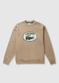 Lacoste Mens Loose Fit Branded Monogram Print Sweatshirt In Viennese