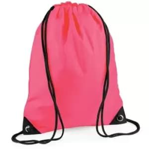 Bagbase Premium Gymsac Water Resistant Bag (11 Litres) (Pack Of 2) (One Size) (Fluorescent Pink)