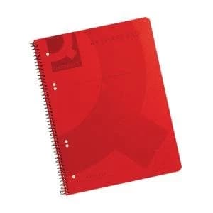 Q-Connect Spiral Bound Polypropylene Notebook 160 Pages A4 Red Pack of
