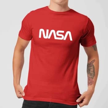 NASA Worm White Logotype T-Shirt - Red - XS