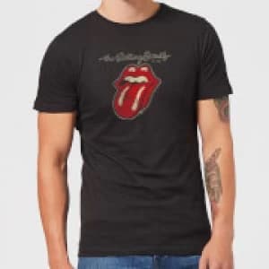Rolling Stones Plastered Tongue Mens T-Shirt - Black