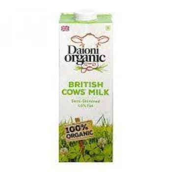Daioni Semi Skimmed Organic British Milk - 1Ltr