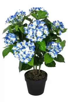 Hydrangea Bush Artificial Plant with Pot, 70 cm