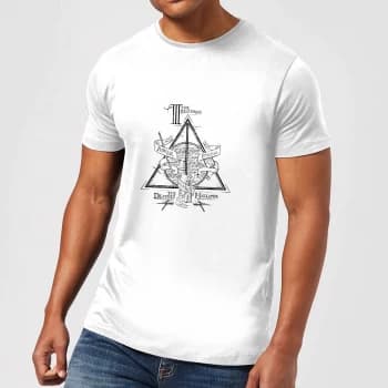Harry Potter Three Dragons White Mens T-Shirt - White - XS