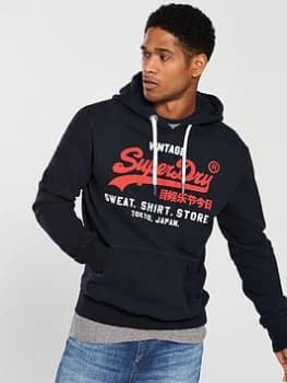 Superdry Sweat Shirt Shop Duo Hoodie - Elcipse Navy, Eclipse Navy, Size XS, Men