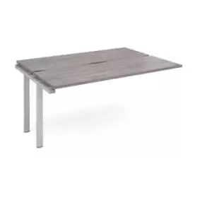Adapt add on unit single 1600mm x 1200mm - silver frame and grey oak top