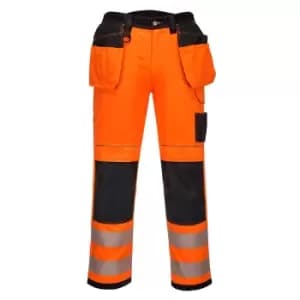 Portwest Mens PW3 Hi-Vis Trousers (34R) (Orange/Black)