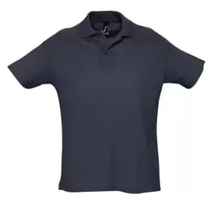 SOLS Mens Summer II Pique Short Sleeve Polo Shirt (L) (Navy)