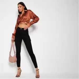 I Saw It First Cuffed Cargo Trousers - Black