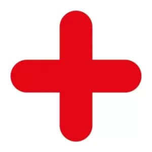 'X Symbol' Floor Signal, Red, (300mm x 300mm), Pack of 10