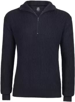 Brandit Marine Pullover Troyer, blue Size M blue, Size M