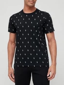Polo Ralph Lauren All Over Polo Player Logo Lounge T-Shirt - Polo Black