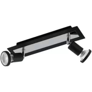 Eglo Sarria - 2 Light Spotlight Chrome, Black, GU10