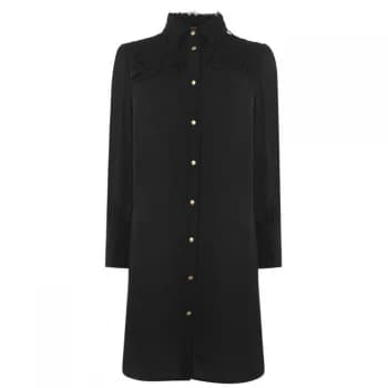 Biba Lace Shirt Dress - Black