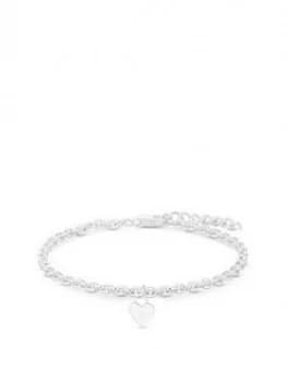 Simply Silver Sterling Silver Polished Charmed Heart Bracelet