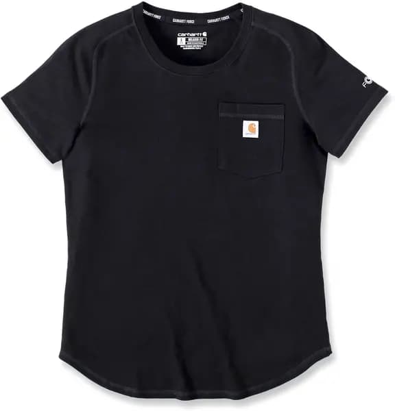 Carhartt Force Relaxed Fit Midweight Pocket Ladies T-Shirt, black, Size L for Women