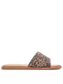 Clarks Karsea Mule Sandals - Leopard Print, Leopard, Size 3, Women