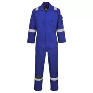Biz Flame Mens Flame Resistant Lightweight Antistatic Coverall Royal Blue Extra Large 32"