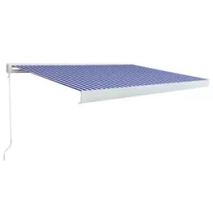 Vidaxl Manual Cassette Awning 300X250 Cm Blue And White