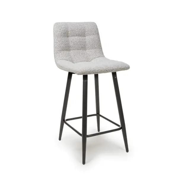 Shankar Lichfield Boucle Smoke Grey Bar Stools - Grey 454394cm