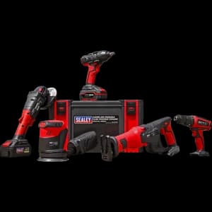 Sealey CP20V 20v Cordless 5 Piece Power Tool Kit 2 x 3ah Li-ion Charger Case