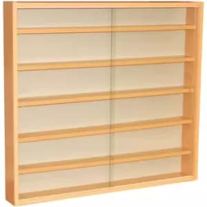 REVEAL - 6 Shelf Glass Wall Collectors Display Cabinet - Beech - Beech