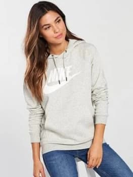 Nike Sportswear Rally Over the Head Logo Hoodie Grey Heather Grey Heather Size L Women
