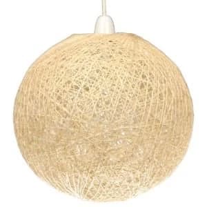 Abaca Beige Twine Ball Pendant Light Shade D280mm