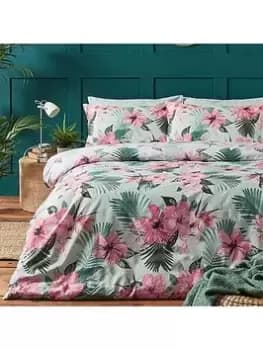 Riva Home Hibiscus Duvet Cover Set - Pink