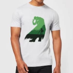 Nintendo The Legend Of Zelda Green Ganondorf Silhouette Mens Light Grey T-Shirt - L - Light Grey