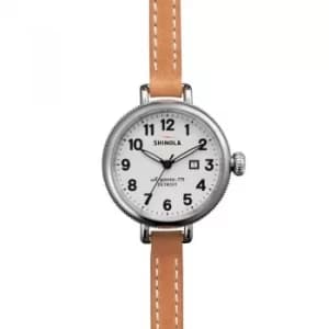 Shinola Birdy 34mm Natural Leather Strap Watch