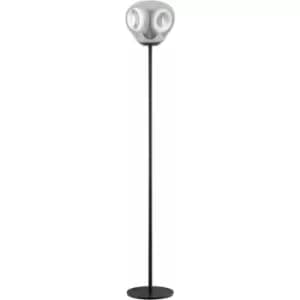 Impex Nina 1 Light Floor Lamp Chrome Black