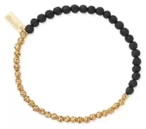 ChloBo GBBLHAMM Mens Gold Plated Black Lava Principal Jewellery