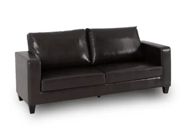 Seconique Tempo Brown Faux Leather 3 Seater Sofa