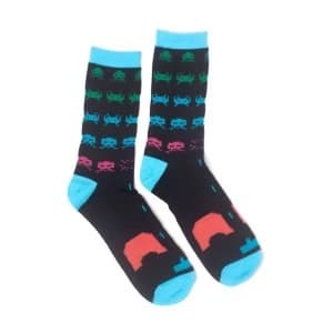 Space Invaders - In-Game Unisex 43/46 Socks - Black/Turquoise