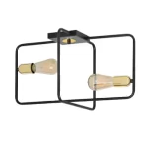 Emibig Savo Black Semi Flush Light 2x E27