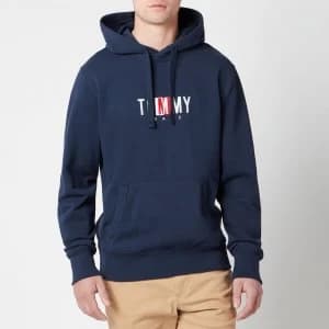 Tommy Jeans Mens Timeless Logo 2 Hoodie - Twilight Navy - L