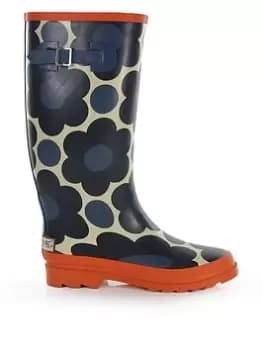 Regatta X Orla Kiely Full Length Wellington Boot - Blue Floral , Blue Floral, Size 4, Women
