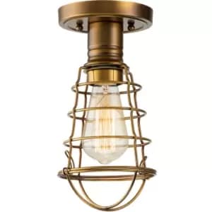 Elstead Quoizel Mixon Semi Flush Ceiling Light Weathered Brass