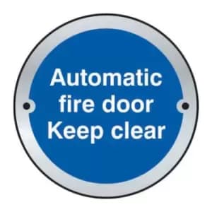 Automatic Fire Door Keep Clear Door Disc - SSS (75mm Dia.)