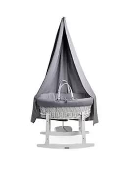 Clair De Lune Muslin White Wicker 6 Piece Moses & Drape Starter Set - Grey
