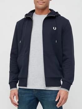 Fred Perry Zip Through Hoodie - Navy Size M Men