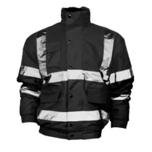 Yoko Mens Hi-Vis Bomber Jacket (3XL) (Black)