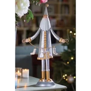 Silver Glitter Santa Christmas Decoration